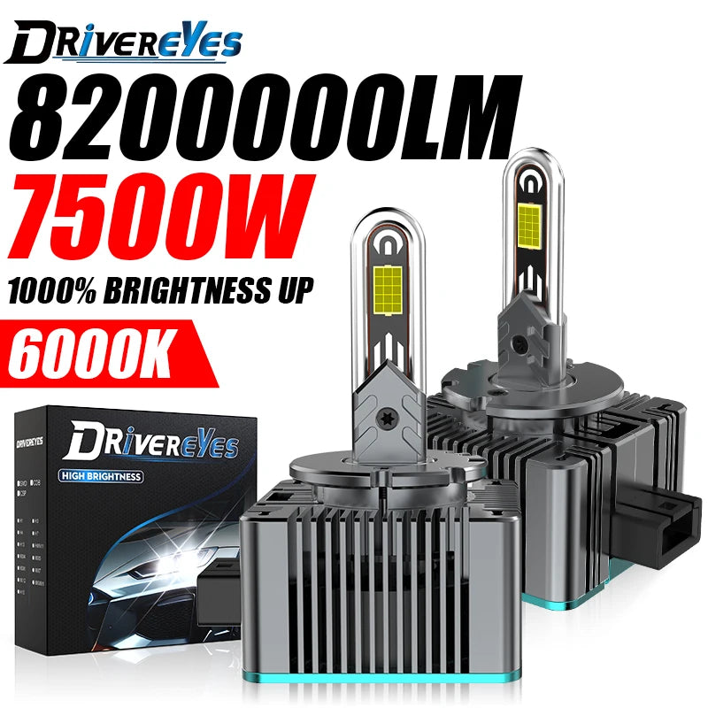 7500W D1S LED D2S D3S D4S D5S 1:1 HID D1R D2R D3R D4R Headlight Car Turbo LED 30PC CSP Lam