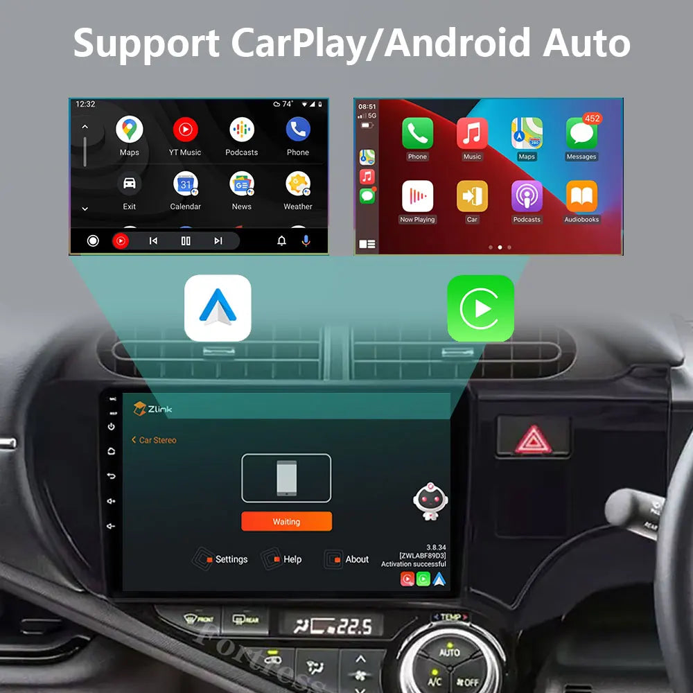 Android 16 Carplay 4G WIFI Car Radio For Toyota Aqua Prius C 2011-2017 Navigation GPS Mult