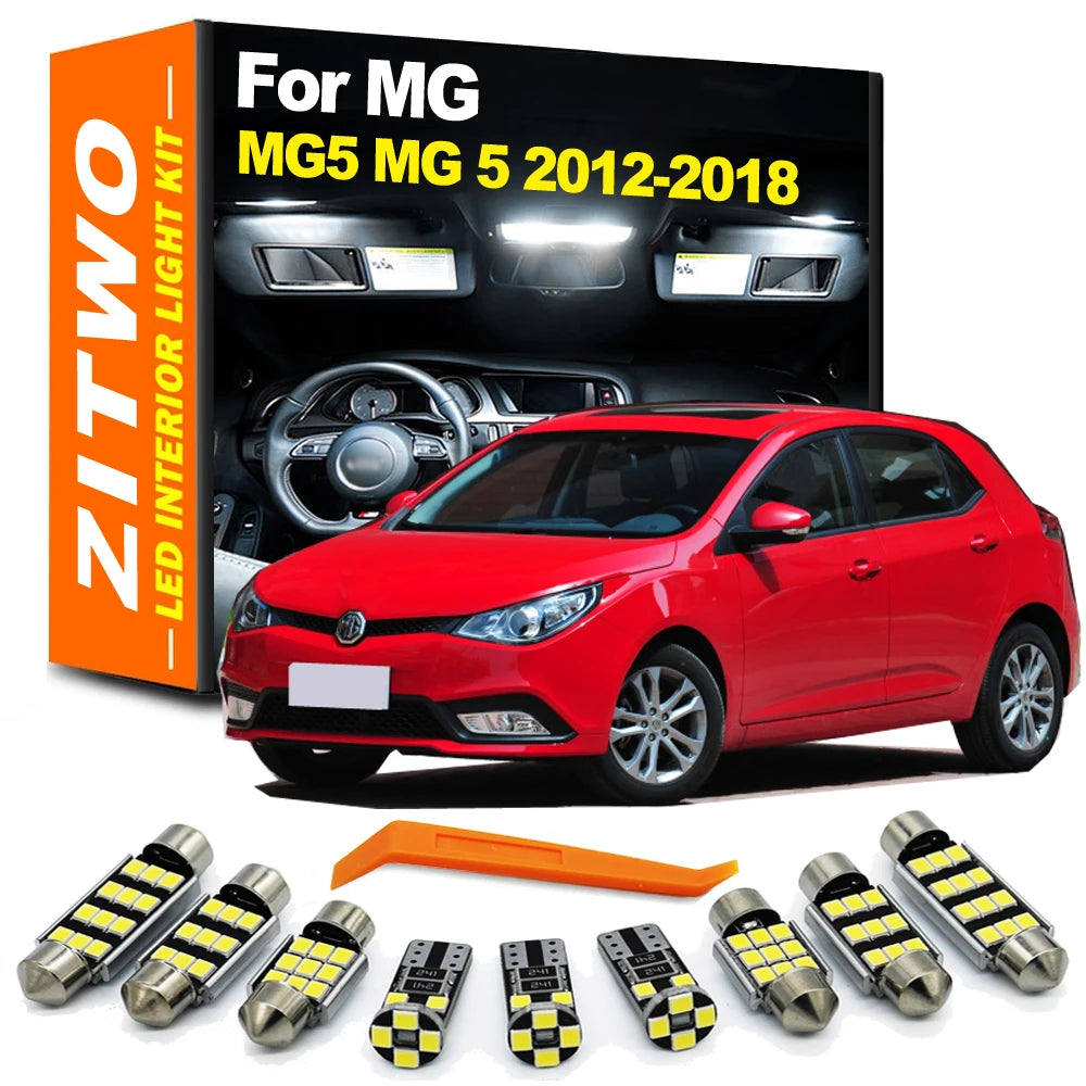 ZITWO 8Pcs For MG 5 MG5 2012 2013 2014 2015 2016 2017 2018 LED Interior Map Dome Ceiling Trunk light Car Bulbs Canbus No Error