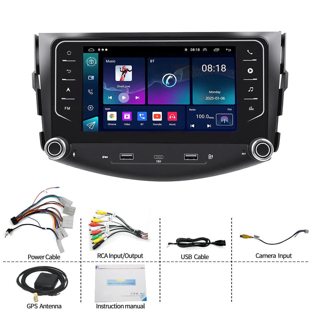7" Android Car Radio GPS for RAV4 2006-2014 - Wireless CarPlay Android Auto Bluetooth Steering Control