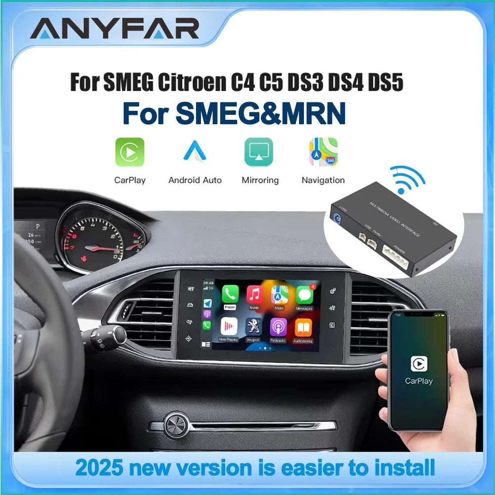 Wireless Carplay Android Auto for Peugeot Citroën SMEG MRN 2013-2018 C4 C5 DS4 DS3 DS5 308