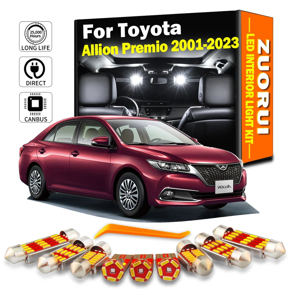 LED Interior Light Kit for Toyota Allion Premio 2001- 2018 - Canbus Dome Map Door Trunk Bulbs | AUTOKITSHOP