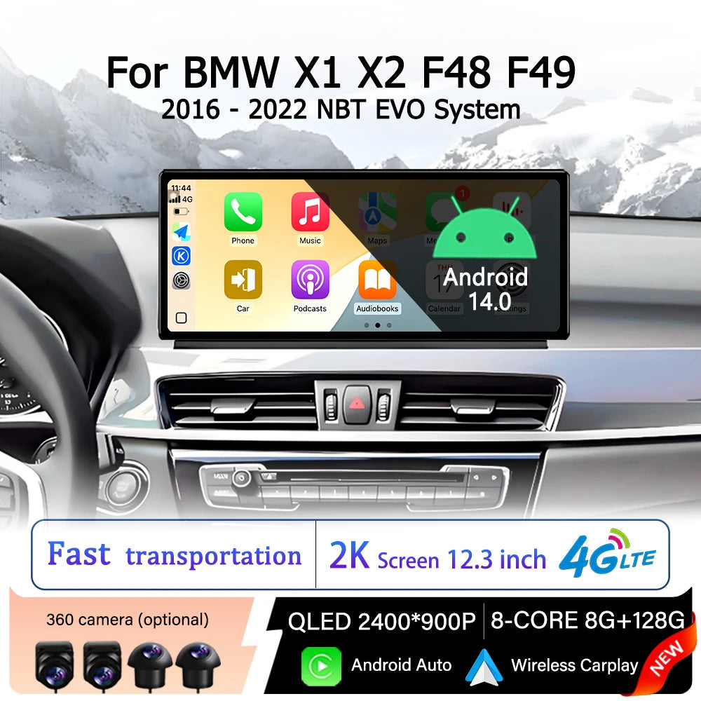 Carplay Android Auto for BMW X1 X2 F48 F49 2016 - 2022 NBT EVO System Car Stereo Radio Mul