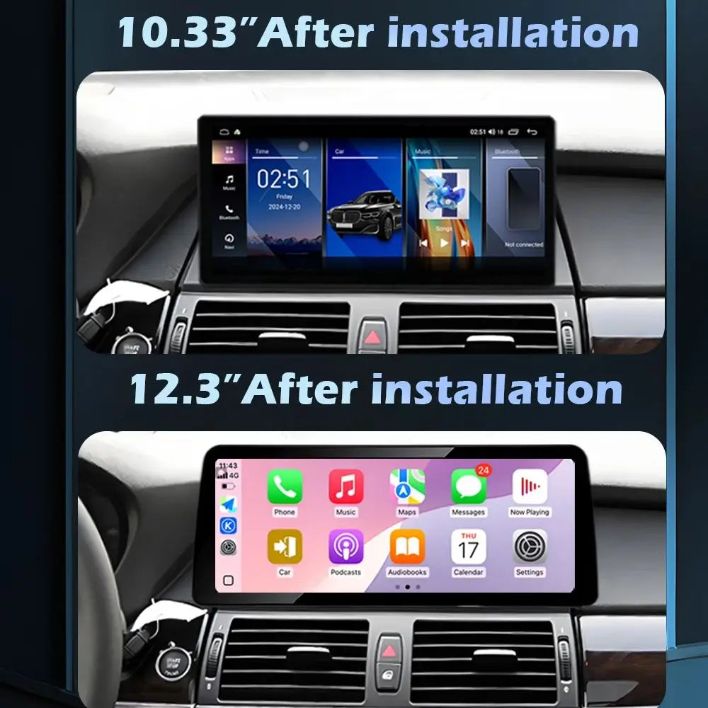 QLED Screen Wireless Carplay For BMW X5 E70 X6 E71 2008 - 2013 CCC CIC System Car Radio Mu