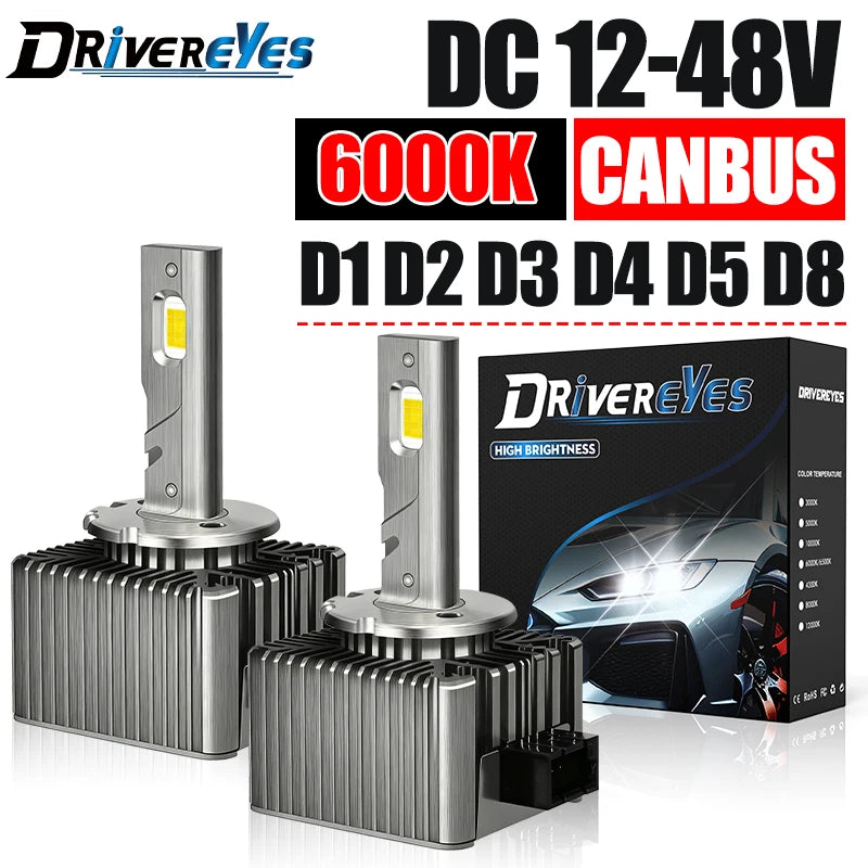 D1S D3S LED Headlight 4300K 100W D4S D2S D8S Auto Bulbs Two-sided D1R D2R D3R D4R Car Lamp