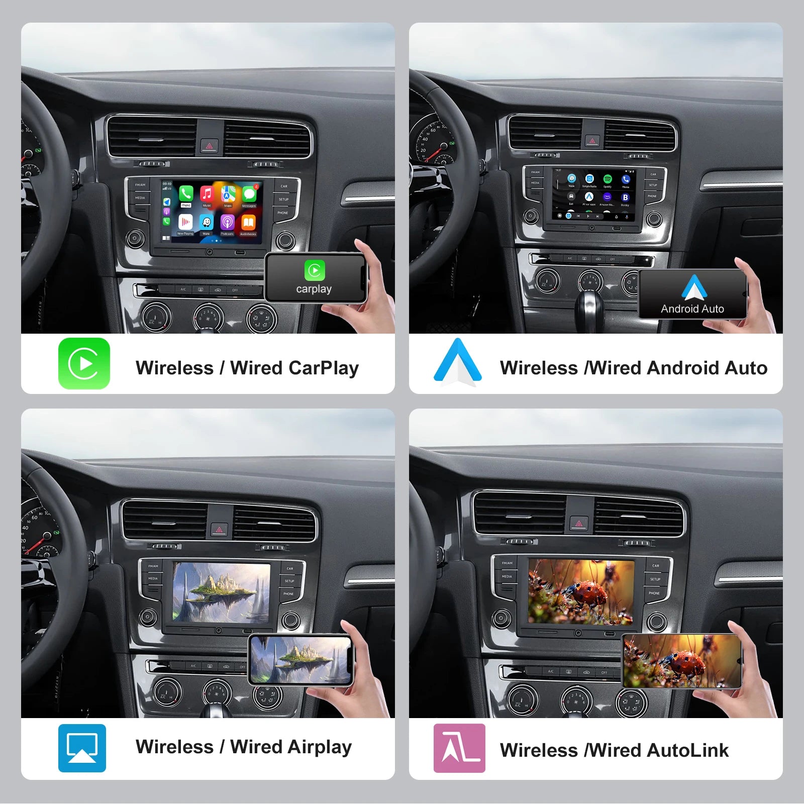 Wireless Carplay Android Auto For Volkswagen Golf 7 With MIBI System Multimedia Accessory