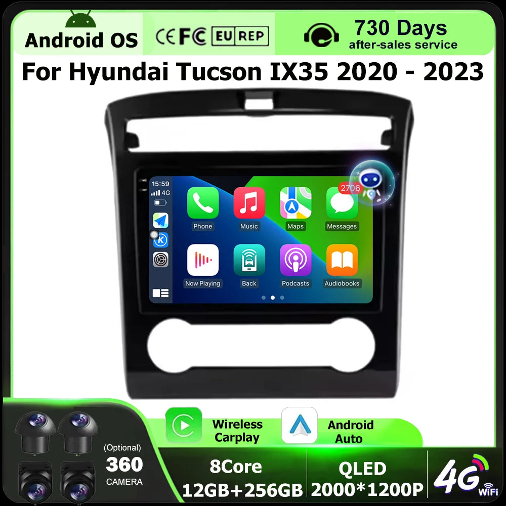 9'' Android 16 Auto For Hyundai Tucson IX35 2020 - 2023 Car Radio Multimedia Video Player
