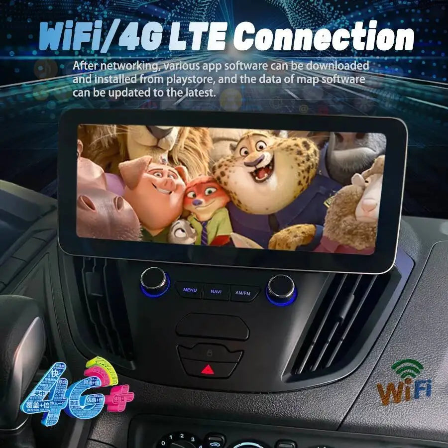 Stereo Multimedia Video Player For Ford Transit Custom 2013-2018 12.3'' Qled Screen Car To | AUTOKITSHOP