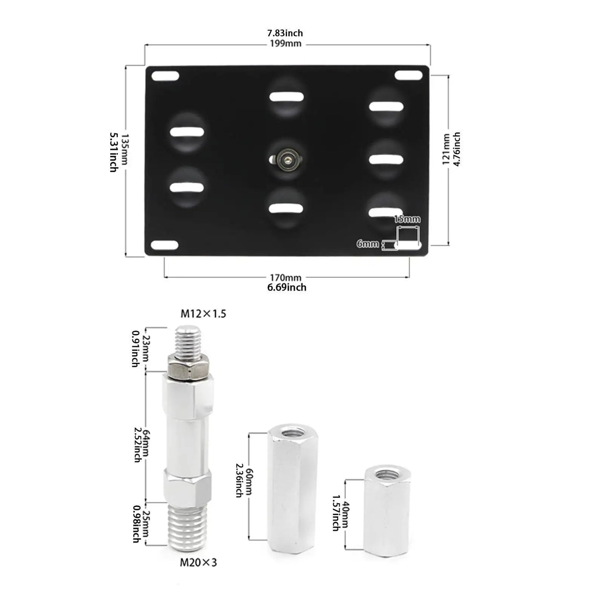 Tow Hook License Plate Bracket Professional Waterproof Decorative High Performance Rustproof Lic - Automotive LED Light