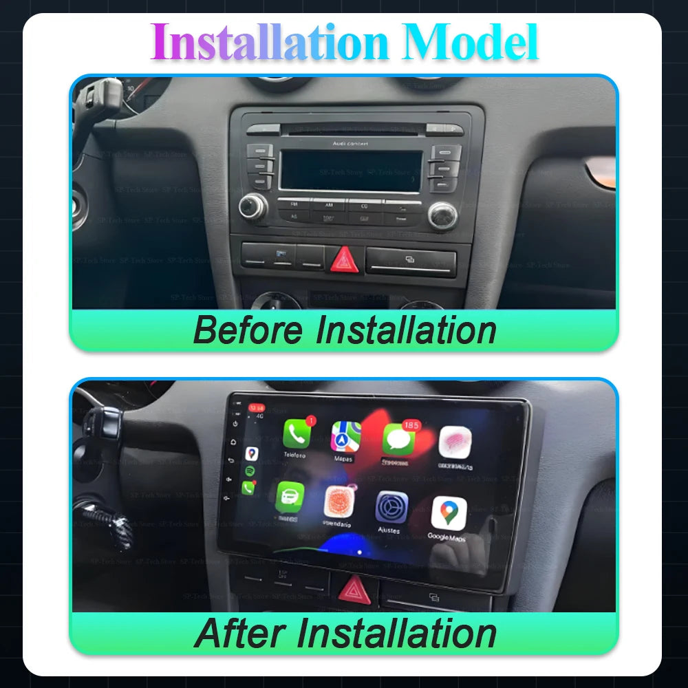 Android 16 Carplay Auto Car Radio For Audi A3 8p 2003 - 2012 S3 Rs3 2011-2012 Audio Stereo | AUTOKITSHOP