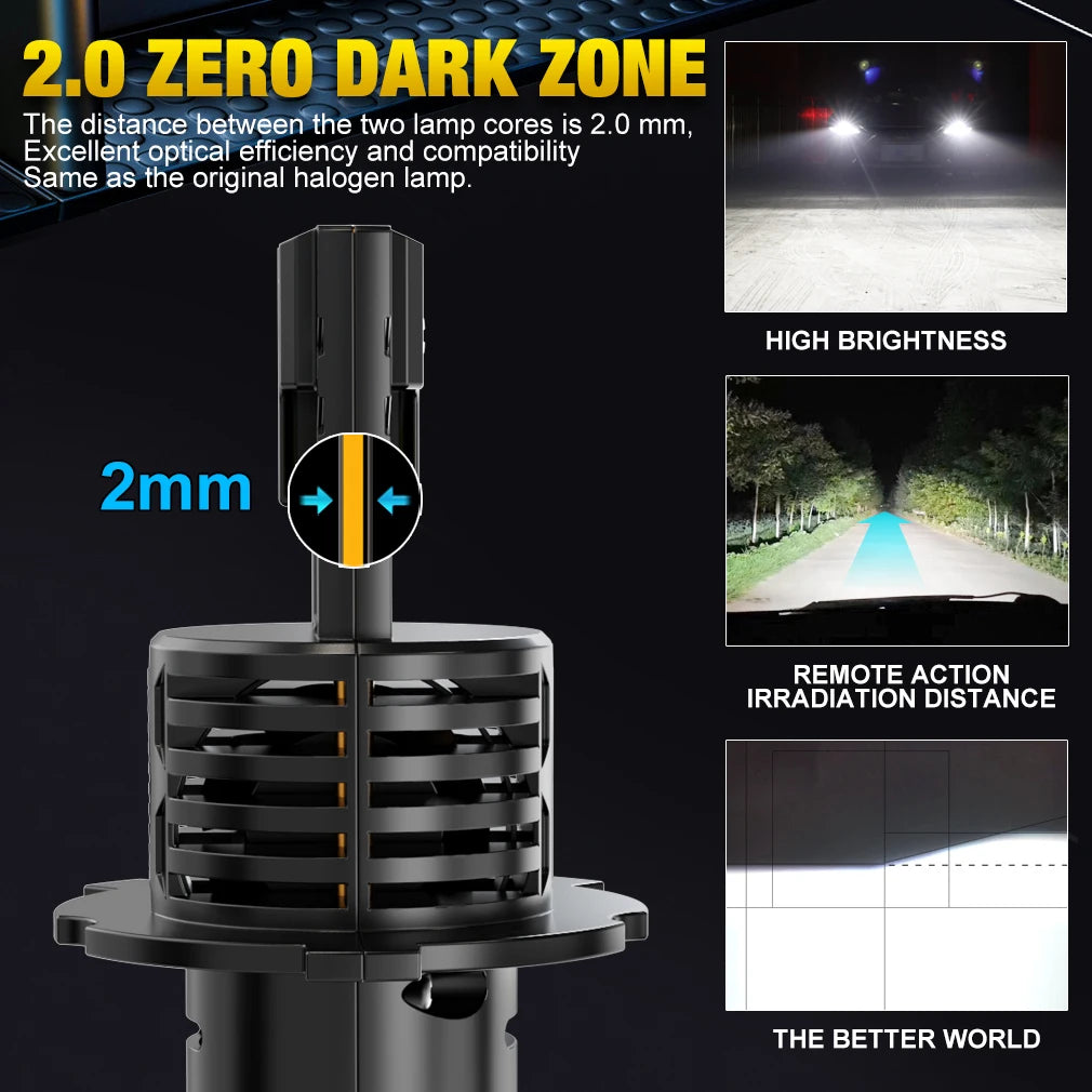 TOAUTO 30000LM 300W LED Light Canbus Car H4 LED Headlight 3570 CSP Head Lamp High Low beam