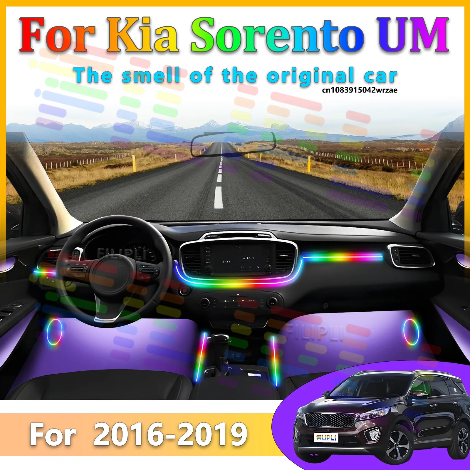 64 RGB - Neon Strip - for Kia 2016-2019 - App Control - Car Interior Lighting | AUTOKITSHOP