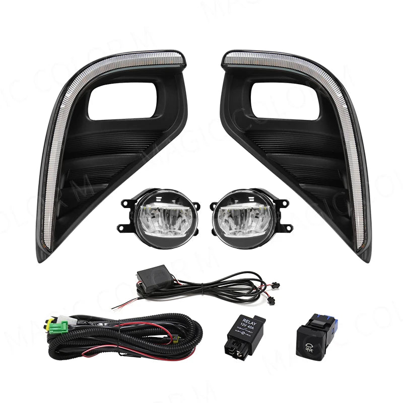 For Toyota Highlander 2021 2022 DRL Fog Light Led Daytime Running Lamp Daylights Dual Colo | AUTOKITSHOP
