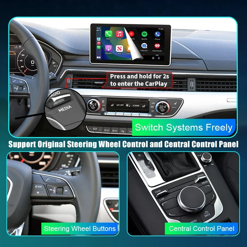 Wireless CarPlay for Mercedes Benz C-Class W204 2007-2014, with Android Auto Mirror Link A