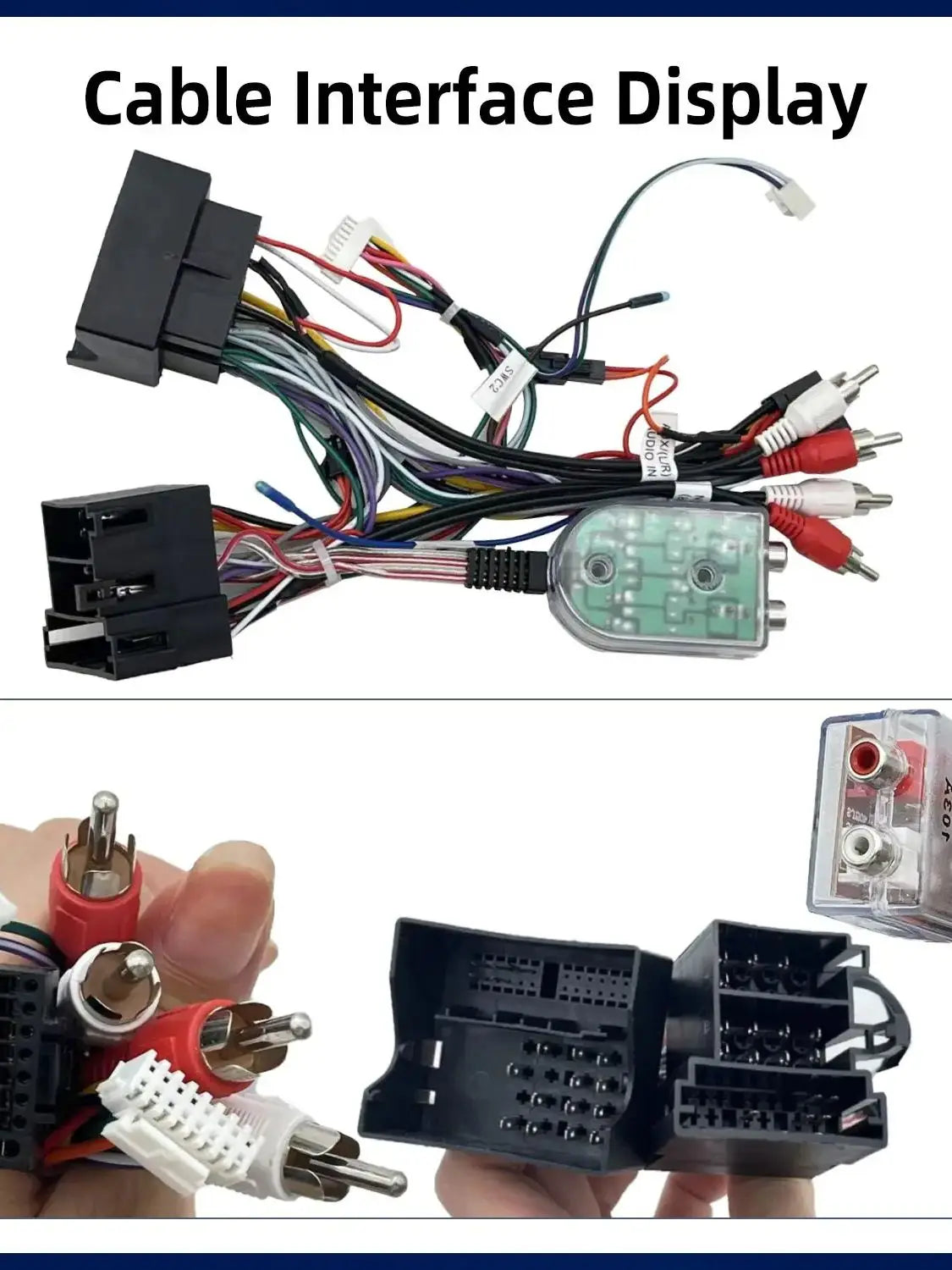 Car Radio Power Cable Wiring Harness with Audio Converter For Audi TT A3 S3 RS3 A4 S4 RS4