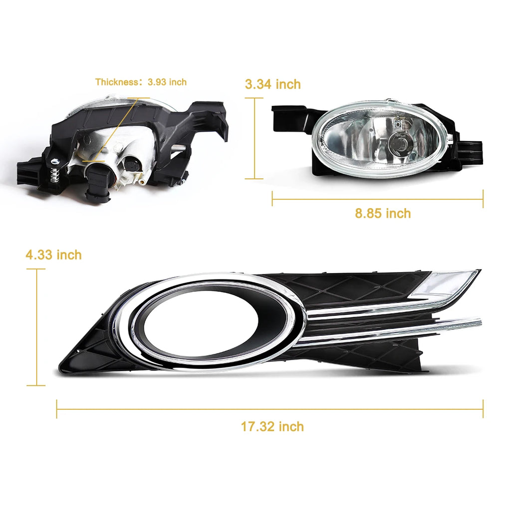 For Honda Odyssey 2014 2015 Fog Lamp Halogen Bumper Driving Daylight DRL Lights Chrome Tri | AUTOKITSHOP