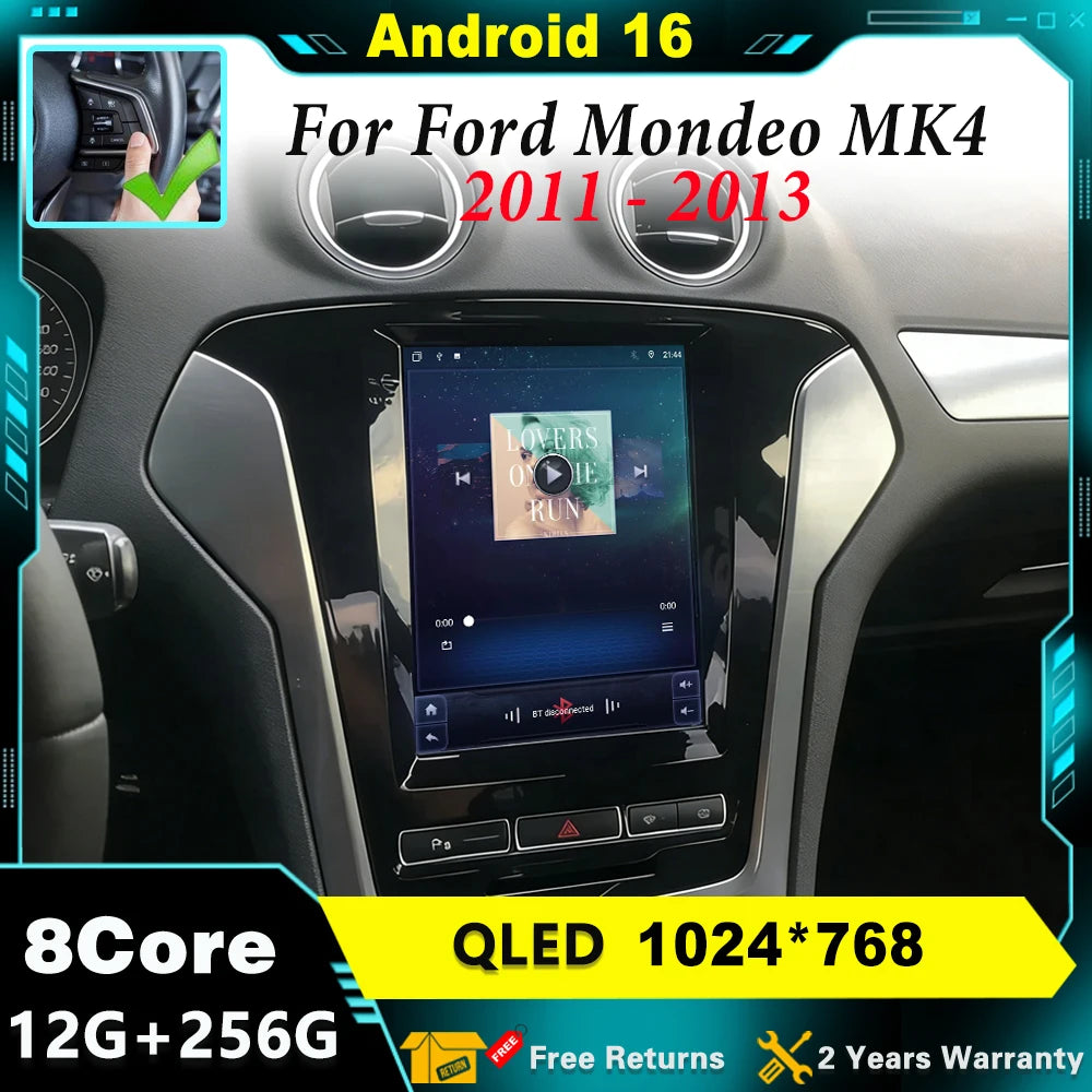 9.7 inch Android 16 Car Radio For Ford Mondeo MK4 Galaxy A/C 2011 - 2013 Multimedia Video
