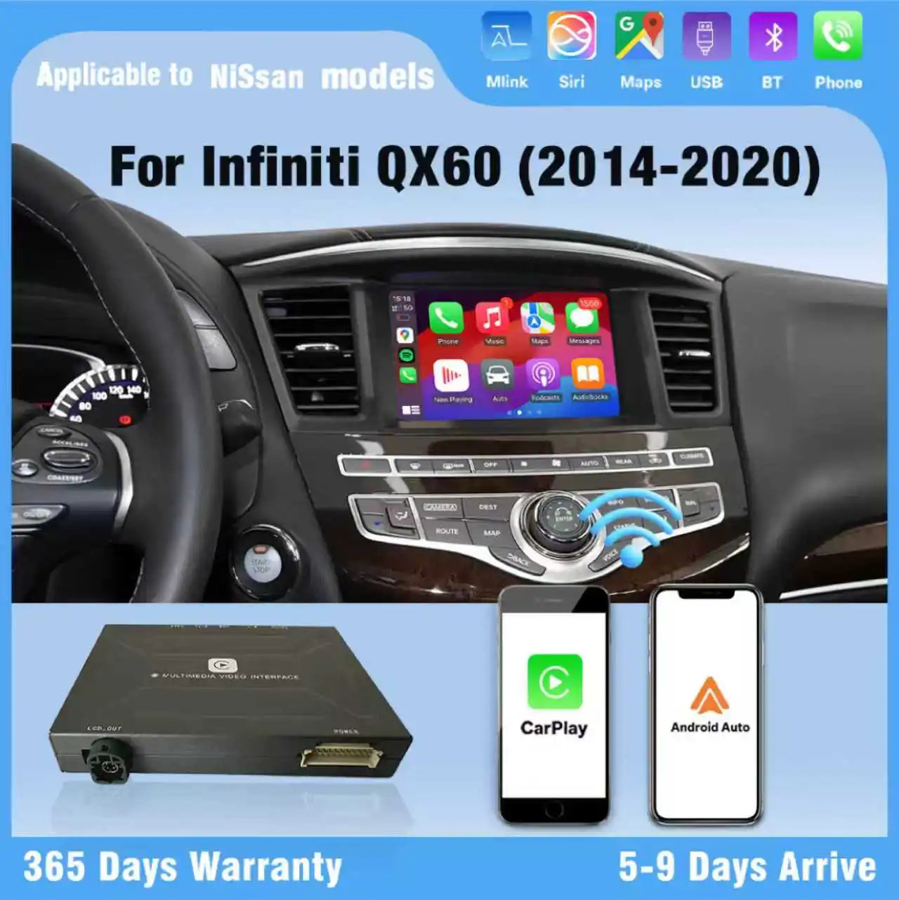 RGB - Ambient Light - for Infiniti QX60 2014-2020 - App Control - Car Interior Lighting