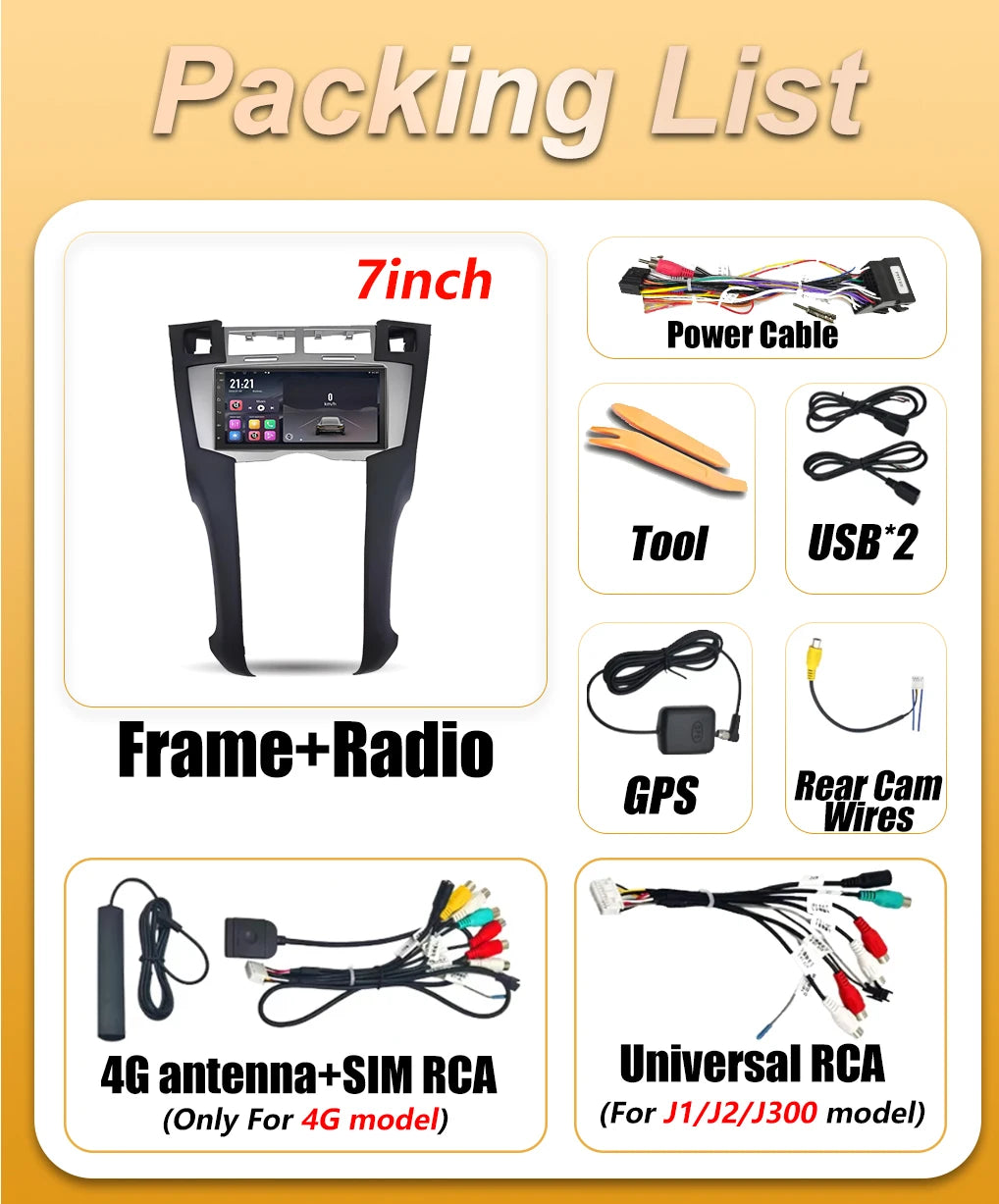 Carplay Android 16 For Toyota Yaris 2005 2006 2007 2008 2009 2010 2011 Multimedia Player B | AUTOKITSHOP
