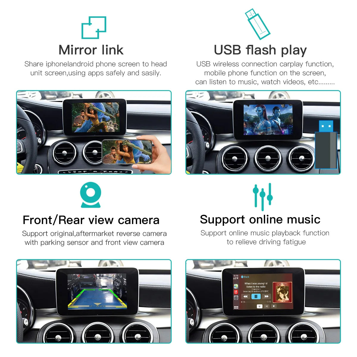 Wireless CarPlay Android Auto for Mercedes Benz For Mercedes Benz C Class GLC W205 V Class | AUTOKITSHOP