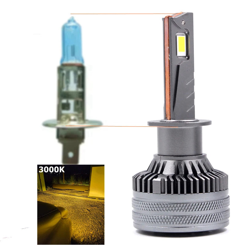 200W H1 Led Headlight Bulb Safe halogen light 21000LM X8 3000K H1 Car Led Headlight High B