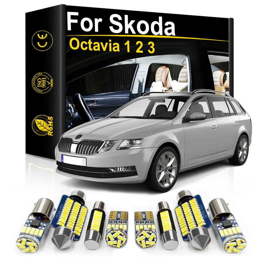 LED Interior Light Kit for Skoda Octavia 1 2 3 A4 A5 A7 RS MK1 MK2 MK3 1U 1U2 1Z 1Z3 5E3 5E5 Combi Accessories Car In...