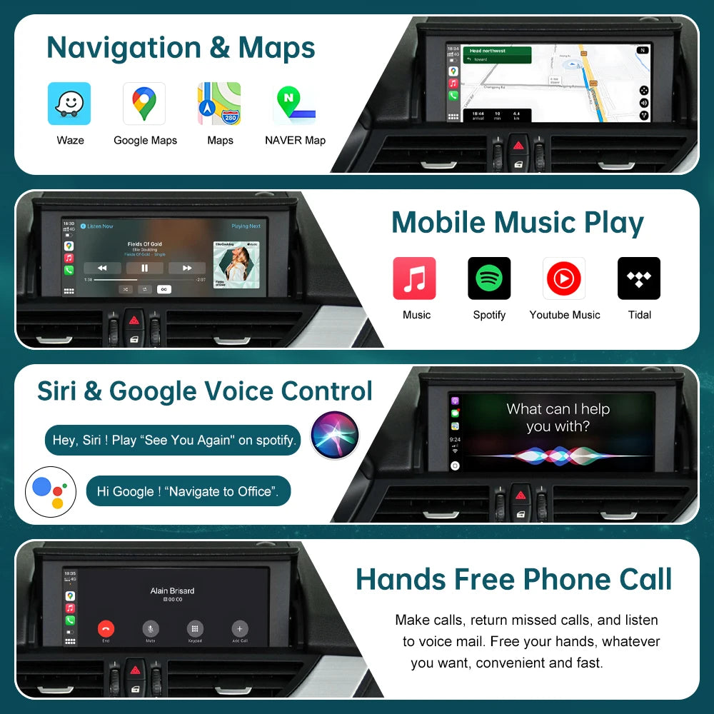 RoadTop Wireless CarPlay Box for BMW Z4 E89 2009-2018 CIC EVO with Android Auto Mirror Lin