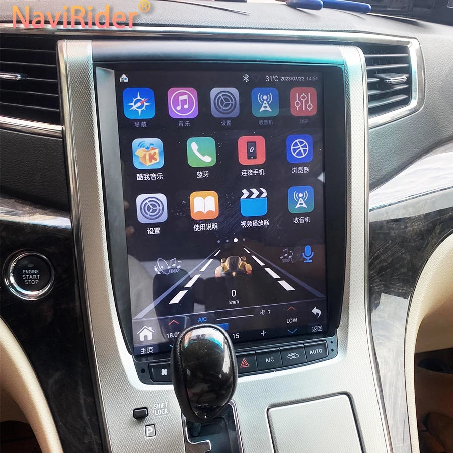 Android 15 For Toyota VELLFIRE Alphard H20 2008-2014 Car Radio Automotive Multimedia Tesla