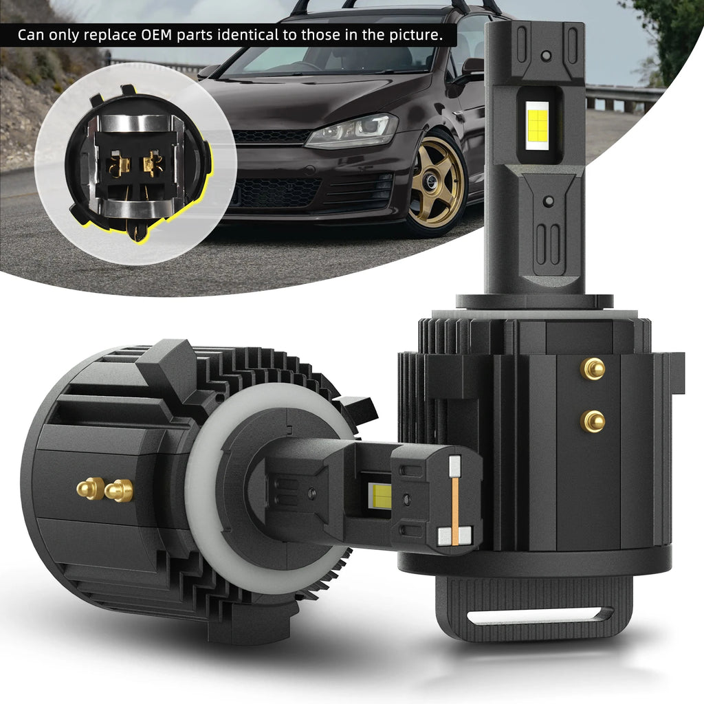 BEVINSEE H7 LED Headlight Bulbs CANBUS 100W 10000LM 6000K White Plug&Play LED Lamps for VW