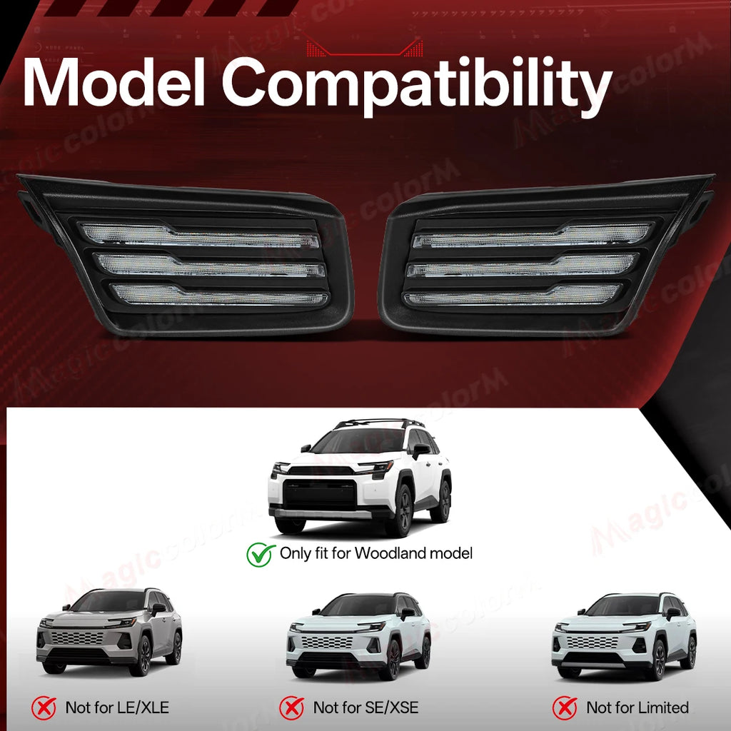 LED DRL Turn Signal For Toyota RAV4 Woodland 2026 2027 Daytime Running Lights Fog Lamps Fr | AUTOKITSHOP