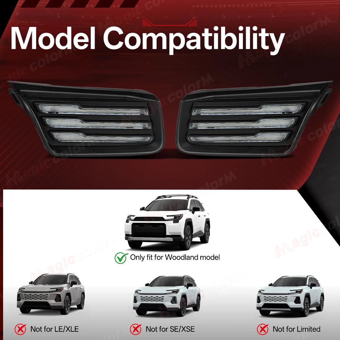 LED DRL Turn Signal For Toyota RAV4 Woodland 2026 2027 Daytime Running Lights Fog Lamps Fr | AUTOKITSHOP
