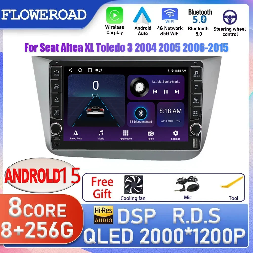 For Seat Altea XL Toledo 3 2004 2005 2006 - 2015 Android 15 Car Radio Intelligent Systems  | AUTOKITSHOP