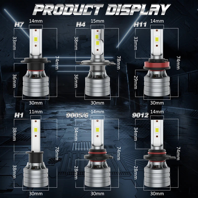 4500000LM H7 H11 LED Bulbs Headlight 0000W for Car Headlamp H4 H1 H8 H9 9005 9006 HB3 HB4