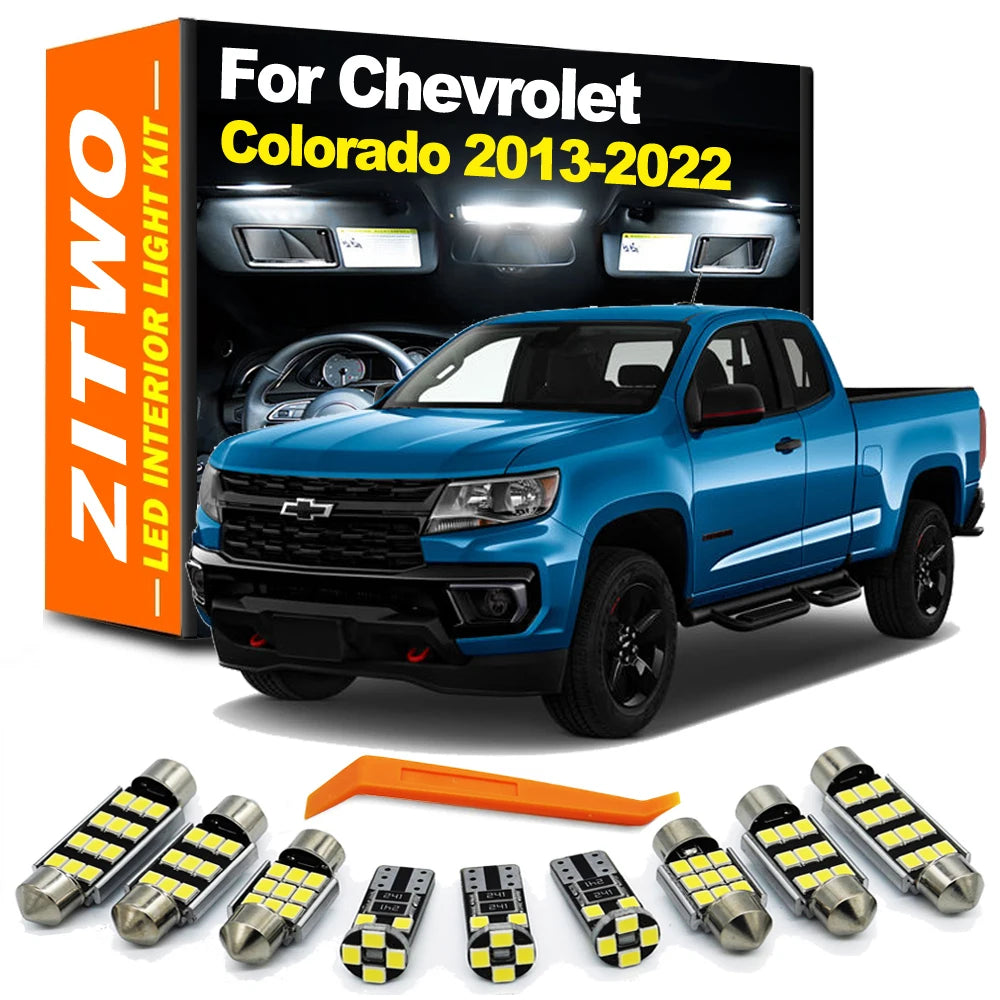 Car Accessories 13Pcs LED Interior Light License Plate Lamp Kit For Chevrolet Chevy Colorado 2013- 2017 2018 2019 2020 2021 2022