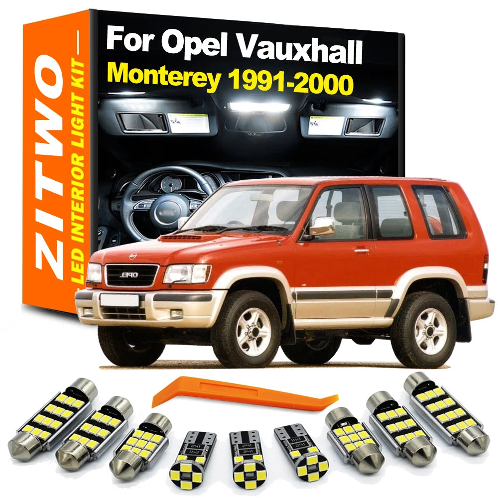 ZITWO 10Pcs LED Interior Light Kit For Opel Vauxhall Monterey A B 1991 1992 1993 1994 1995 1996 1997 1998 1999 2000 Accessories