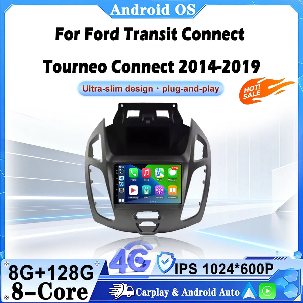 Android 16 For Ford Transit Connect Tourneo Connect 2014-2019 7 inch Touch Screen Car Mult