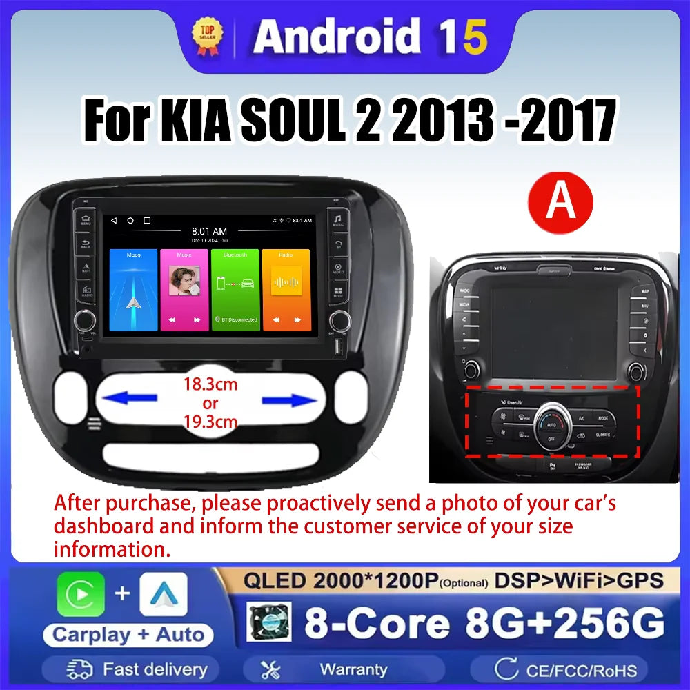 Android 15 For KIA SOUL 2 2013 2014 2015 2016 2017 Caraply Car Multimedia Player Radio Ste | AUTOKITSHOP