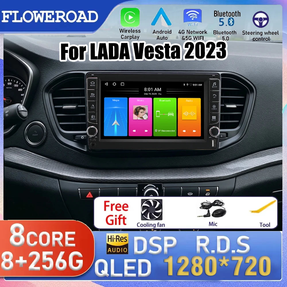 Android 15 For LADA Vesta 2023 - 2025 CarPlay Android Radio Multimedia Player Navigation C | AUTOKITSHOP