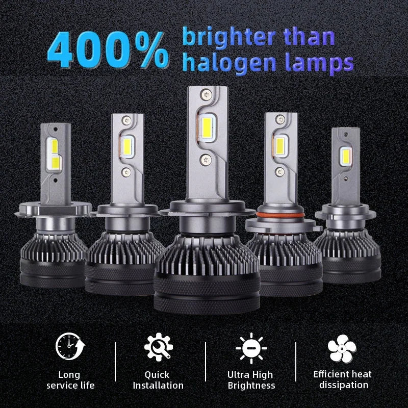 H7 H4 Led 30000LM 200W Double Copper Tube Light For Car H1 H11 6000K 4300K 12V Car 24V Truck 9005 HB4 9006 Led Headlight Bulb