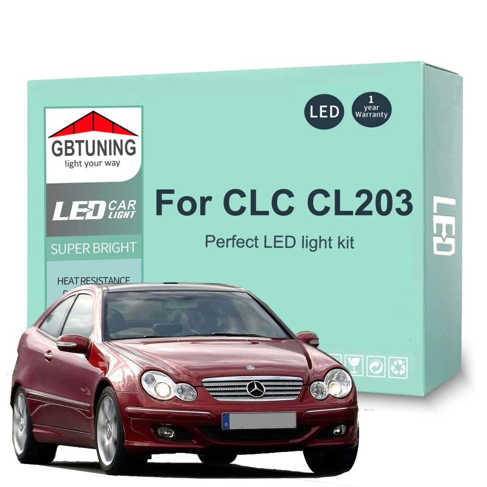 12-Piece LED Interior Light Kit for Mercedes Benz CLC Class CL203 CLC200 CLC220 CLC250 CLC350 2001-2011 - Canbus Dome...
