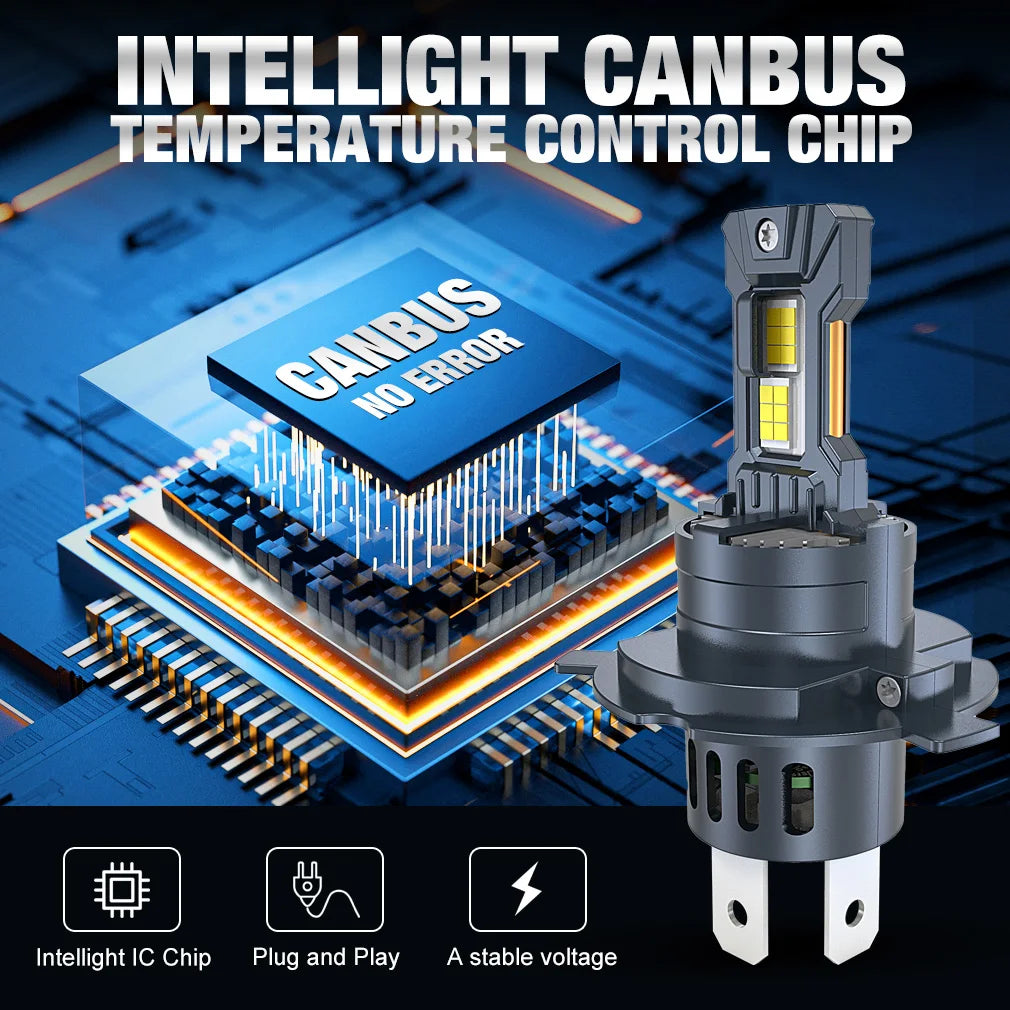 TOAUTO H4 LED Lights Bulbs 300W 30000LM Car Headlights H11 9005 H7 LED Headlight Canbus Tu