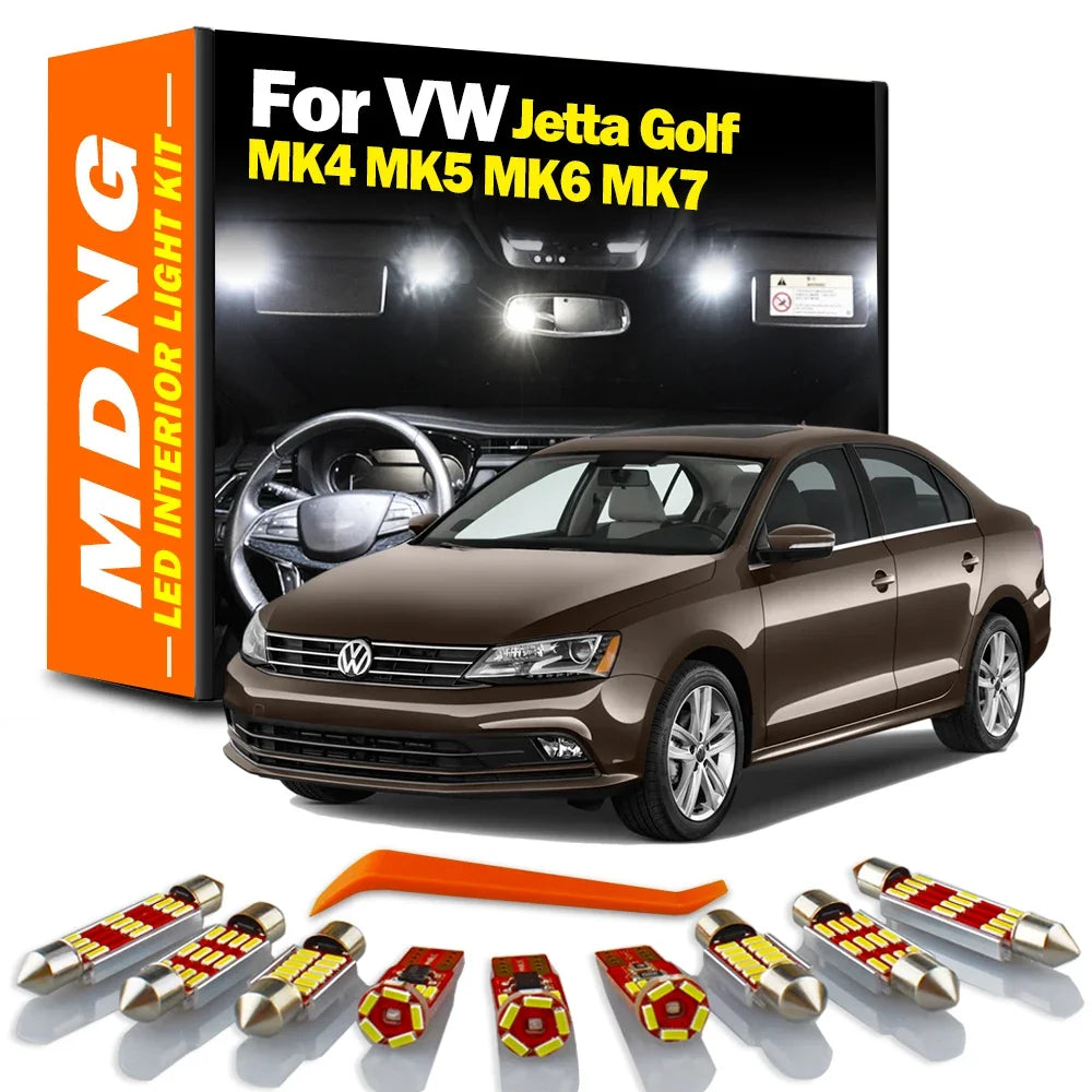 LED Interior Light Kit for Volkswagen VW Jetta Golf 4 5 6 7 MK4 MK5 MK6 MK7 Car LED Interior Light Kit Dome Glove Box...