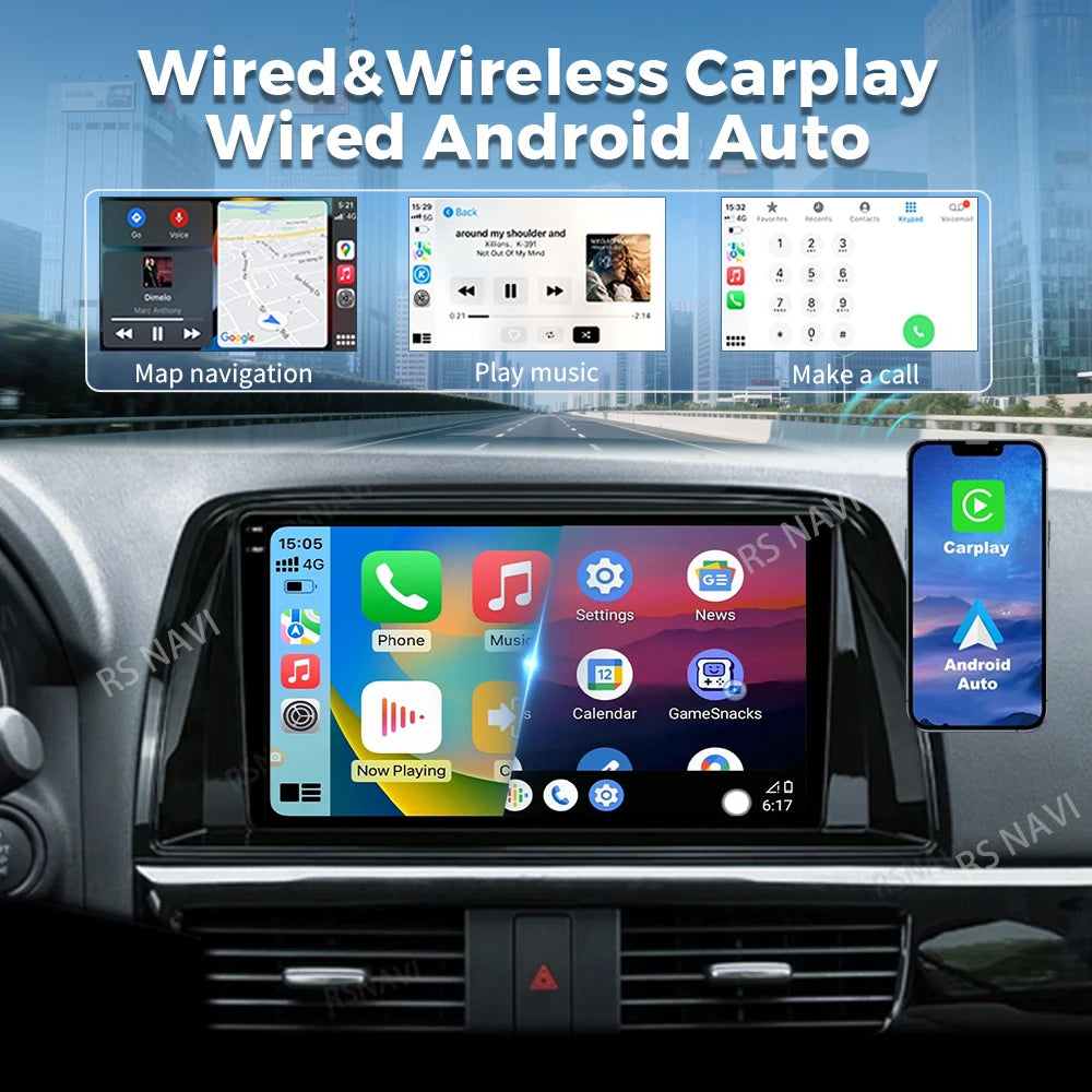 Qualcomm Android 16 For Mazda CX5 CX-5 CX 5 2012 - 2015 2K QLED Car Radio Multimedia Video