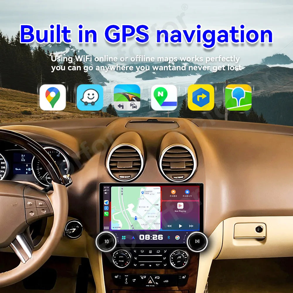Carplay 11.5 Inch Android 15 For Mercedes Benz ML 1998-2005 Upgrade Large View HD Screen G