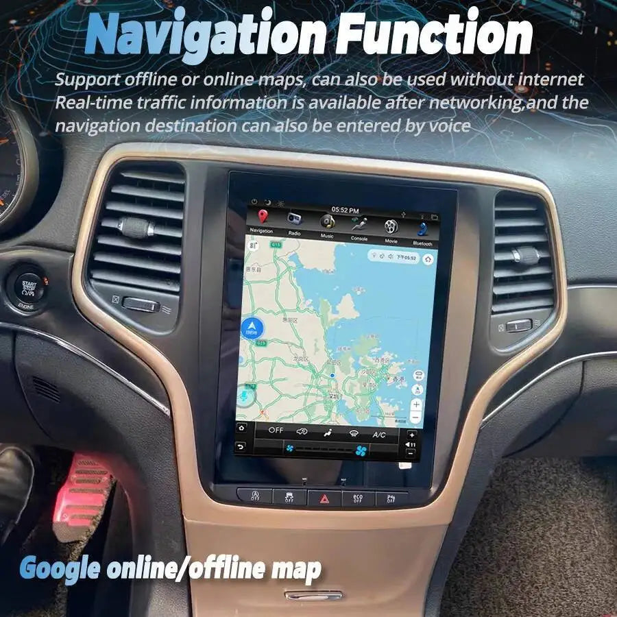 Android 15 Stereo Car Radio For JEEP Grand Cherokee 2014-2023 GPS 2Din DSP Car Multimedia