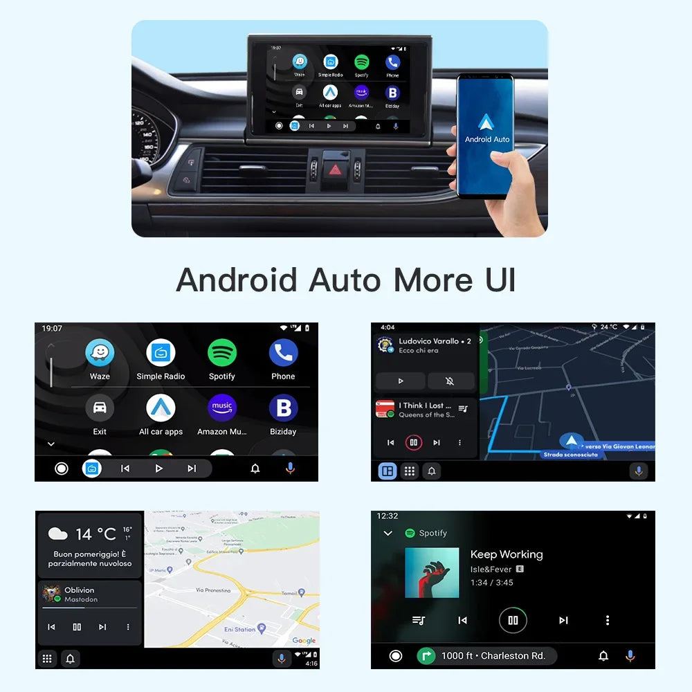 AUTOABC 2025 New Wireless CarPlay Android Auto for Audi A6 S6 C7 A7 2011-2018 with AirPlay