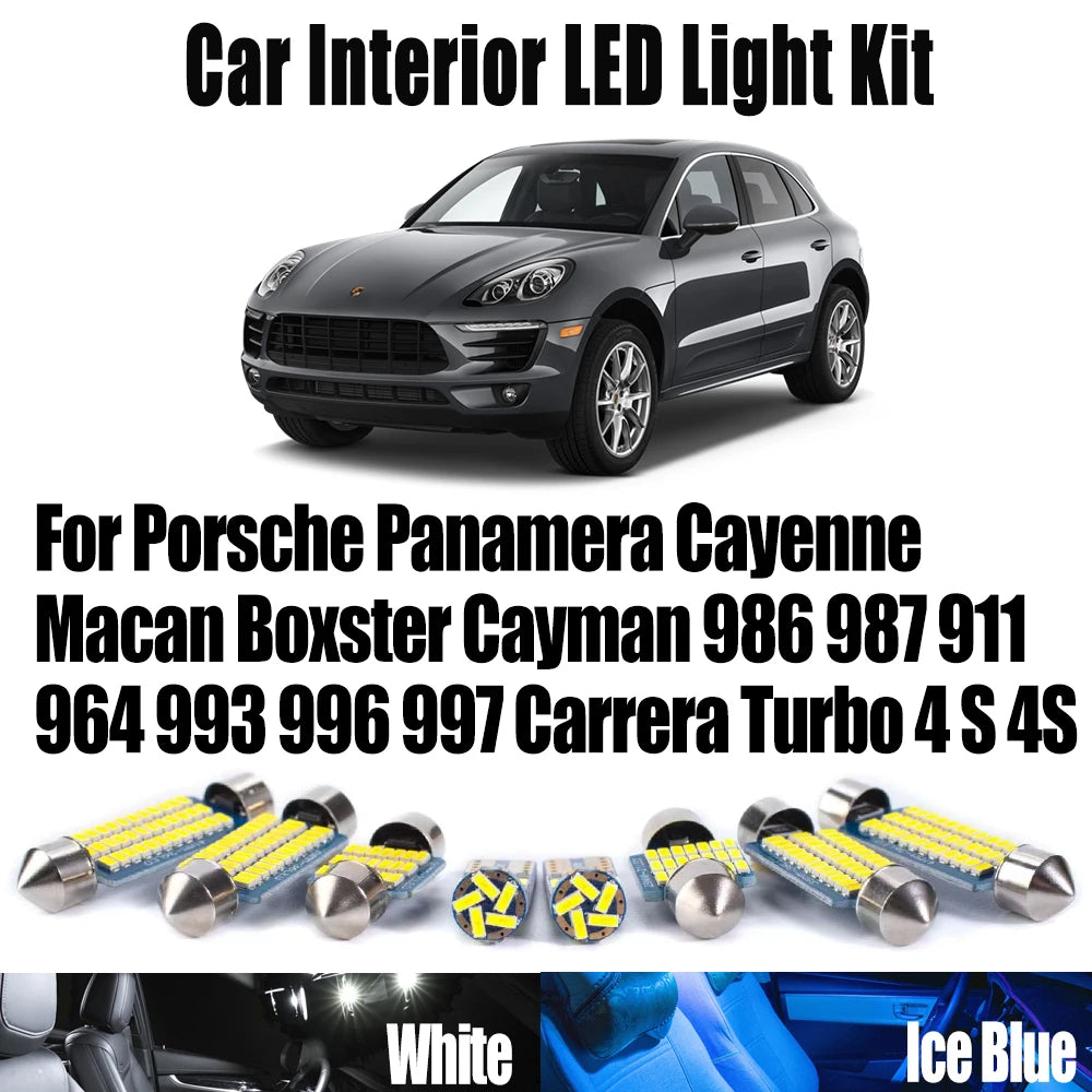 LED Interior Light Kit for Porsche Panamera Cayenne Macan Boxster Cayman 986 987 911 964 993 996 997 Carrera Turbo 4 ...