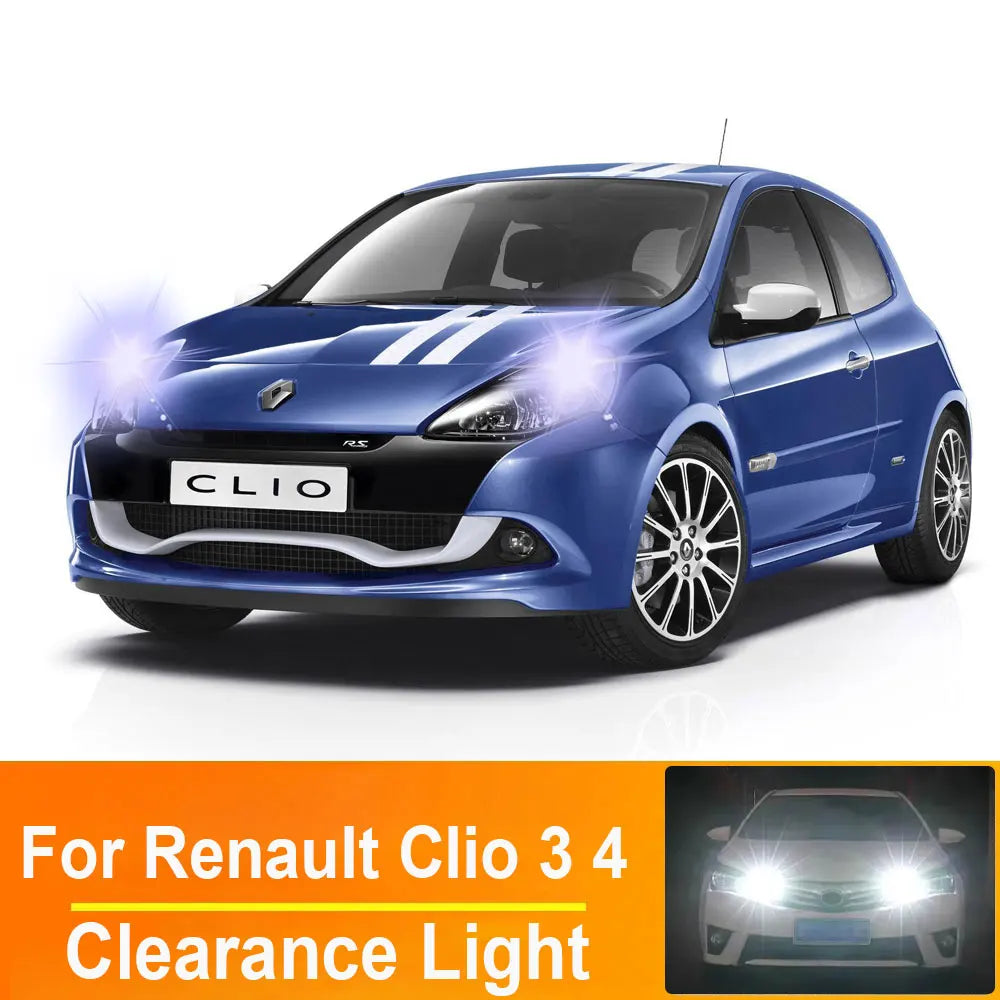 2-Piece LED Interior Light Kit for Renault Clio 3 4 MK3 MK4 2009- 2018 - Canbus Dome Map Door Trunk Bulbs | AUTOKITSHOP