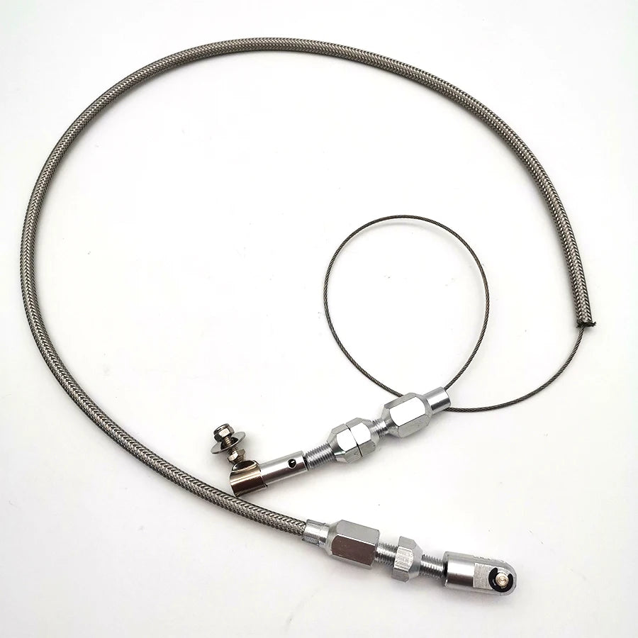 24" Throttle Pedal Cable Stainless Steel Braided Aluminum Ends for Ford Chevy