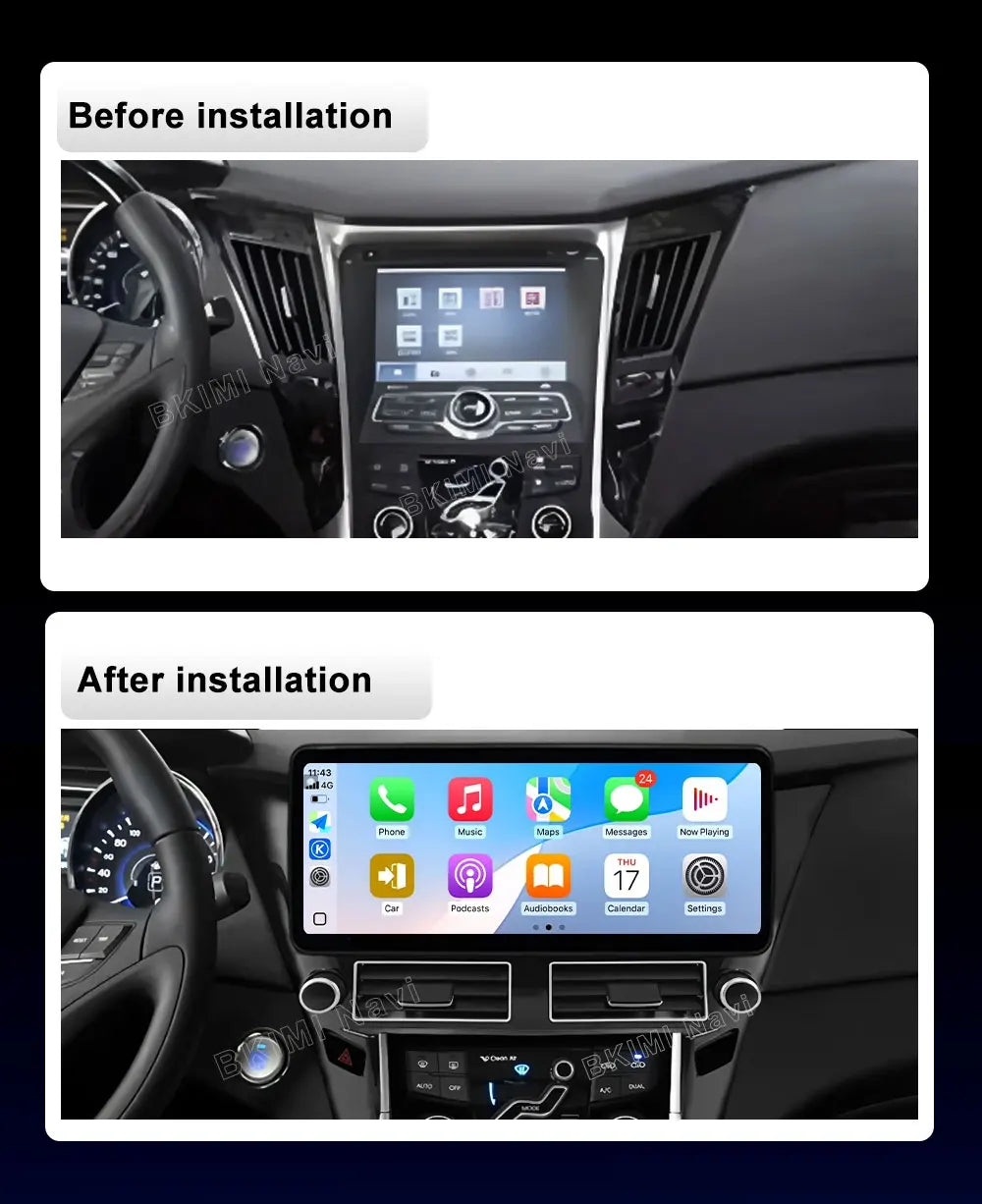 Wireless CarPlay Android Auto for Hyundai Sonata 2011-2018 | Navigation GPS Stereo DSP 4G Split Screen | AUTOK